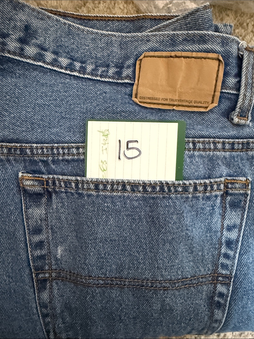 urban pipeline Blue Relaxed Men’s Jeans with Tan Patch